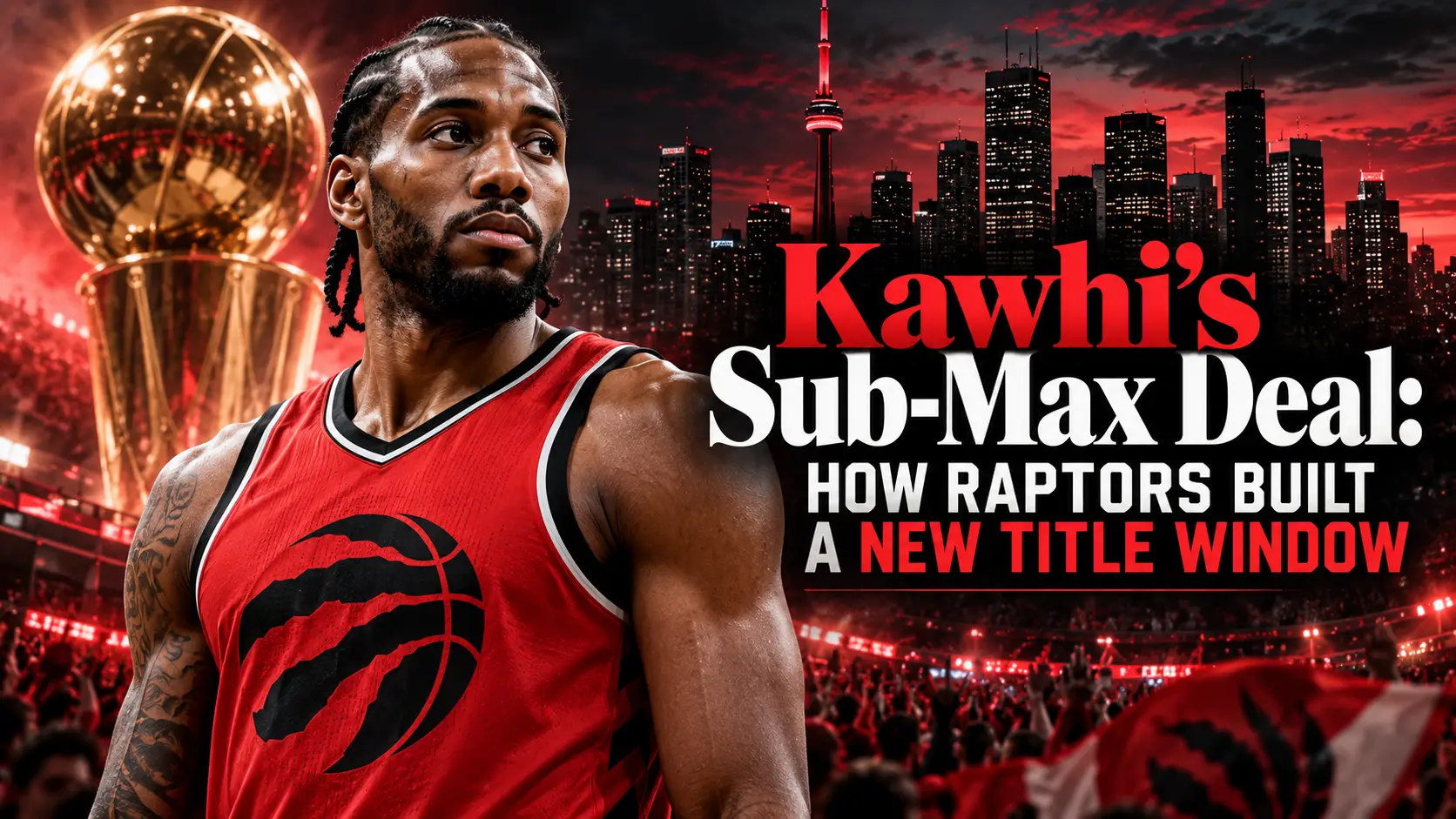 Graphic for Kawhi Leonard’s Raptors contract and Toronto’s new title window